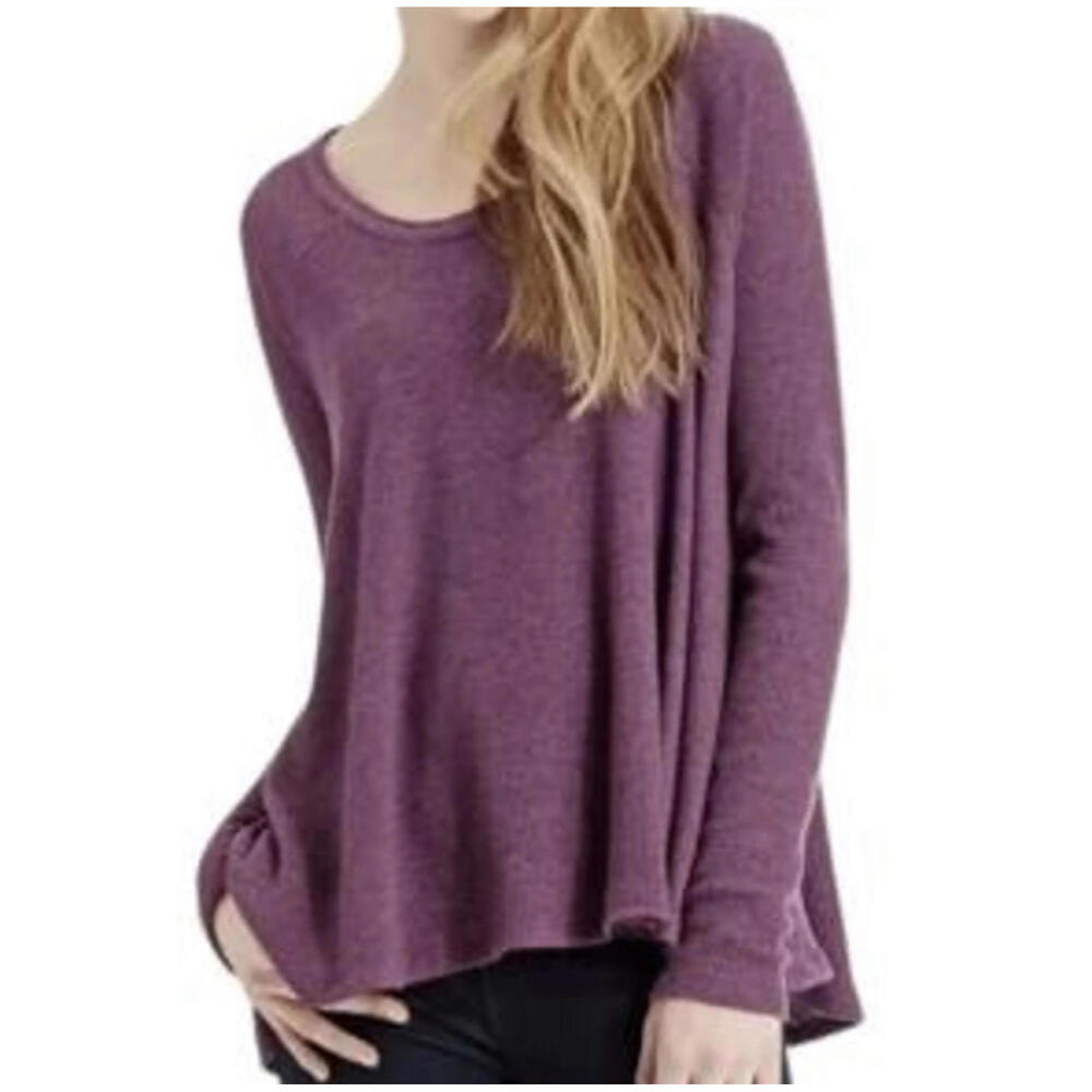 FREE PEOPLE purple rockabilly long sleeve tee sz XS